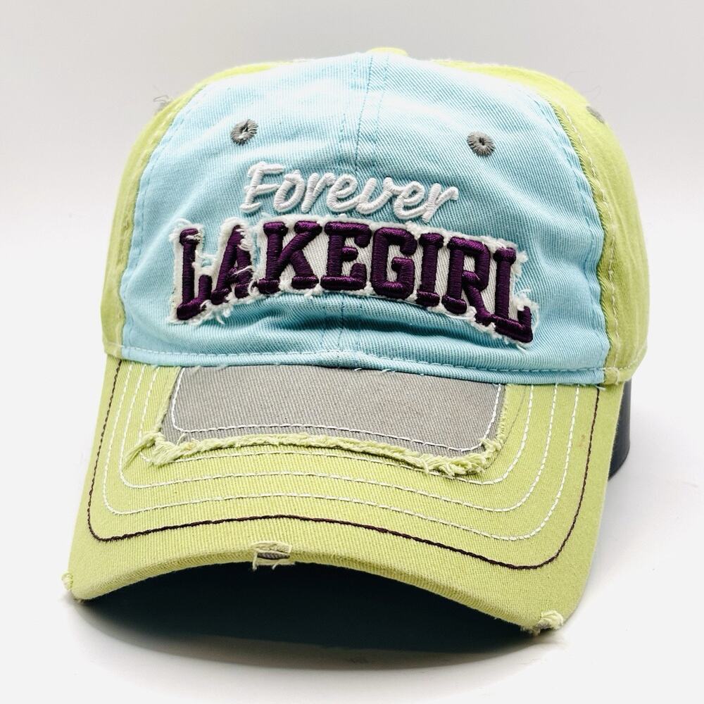 Forever Lakegirl Trucker Hat Multicolor One Size Adjustable Mesh Back Distressed